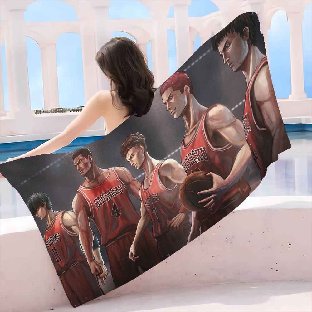Japanese Cartoon S-Slam D-Dunk Bath Towel Microfiber Soft Water Absorbing Breathable For Girl Kids Decorative Beach Towel