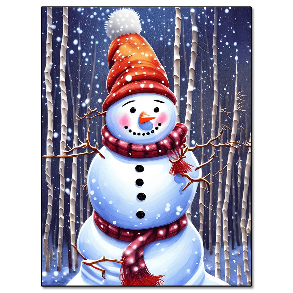 Алмазная живопись Снеговик Зимний снежный пейзаж Алмазная мозаика Вышивка Полная квадратная/круглая 2024 Новая серия Сделай сам для дома