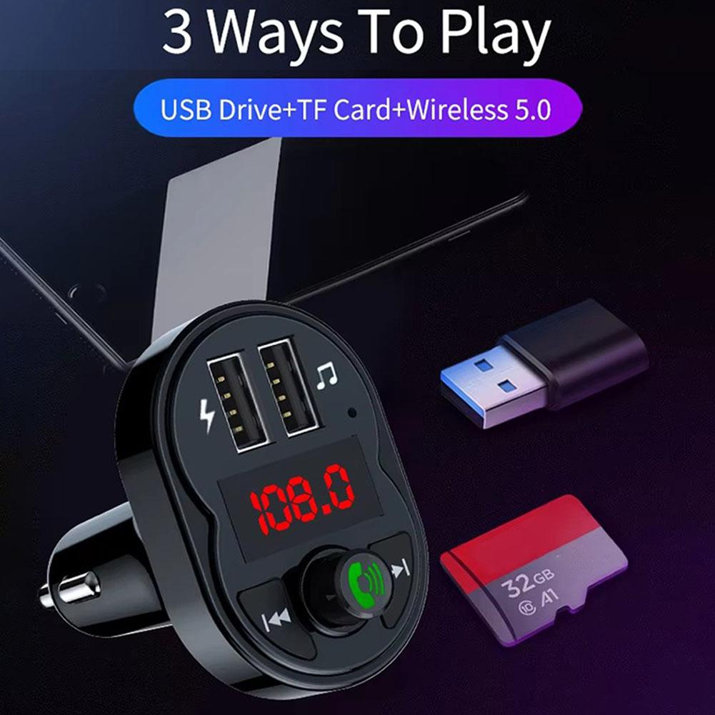 Автомобильный Bluetooth FM-передатчик Автомобильный MP3-плеер 5 В Выход USB Авто Быстрая зарядка Электронные аксессуары 12-24 В