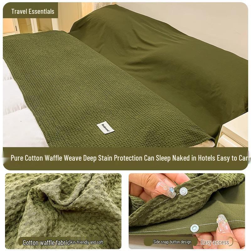Набор из 3 предметов: Хлопковый дорожный спальный мешок и пододеяльник - Портативный, Защищающий от грязи, для деловых поездок