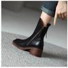 Весенне-осенние женские полусапоги до середины икры, женские сапоги на каблуке на молнии, женская обувь, женские кожаные короткие сапоги, женская обувь
