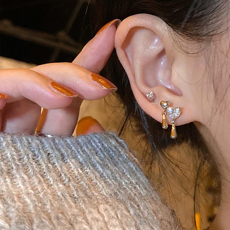 3Pair Personality Butterfly Stud Earrings For Women Girls Advanced Sense Trendy Earrings Jewelry Accessories Gifts