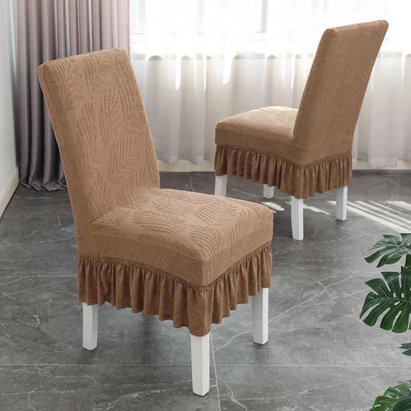 Simple Four Seasons Universal Household Chair Cover Hotel Restaurant Jacquard Skirt Elastic Chair Package Chair Cover