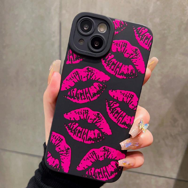 Trendy Lip Print Full Coverage Case for iPhone 14/13/12/11/17/16/15