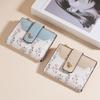 Slim Leather Short Wallet Multi-Cards Zipper Coin Purse Hasp Small Flowers Card Bag Wallet Zipper Hasp For Women