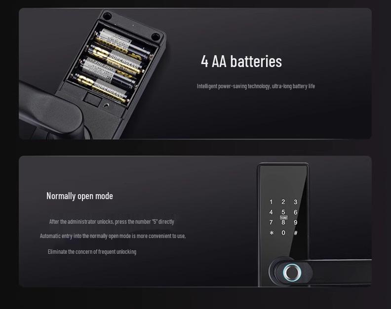 Многоязычный умный дверной замок с отпечатком пальца и дизайном граффити