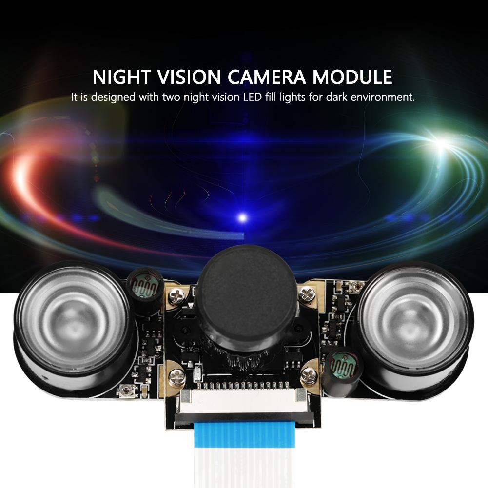 1pc 5MP Camera Module Board 72 degrees with Night Vision LED Fill Light For Raspberry Pi B 3 2
