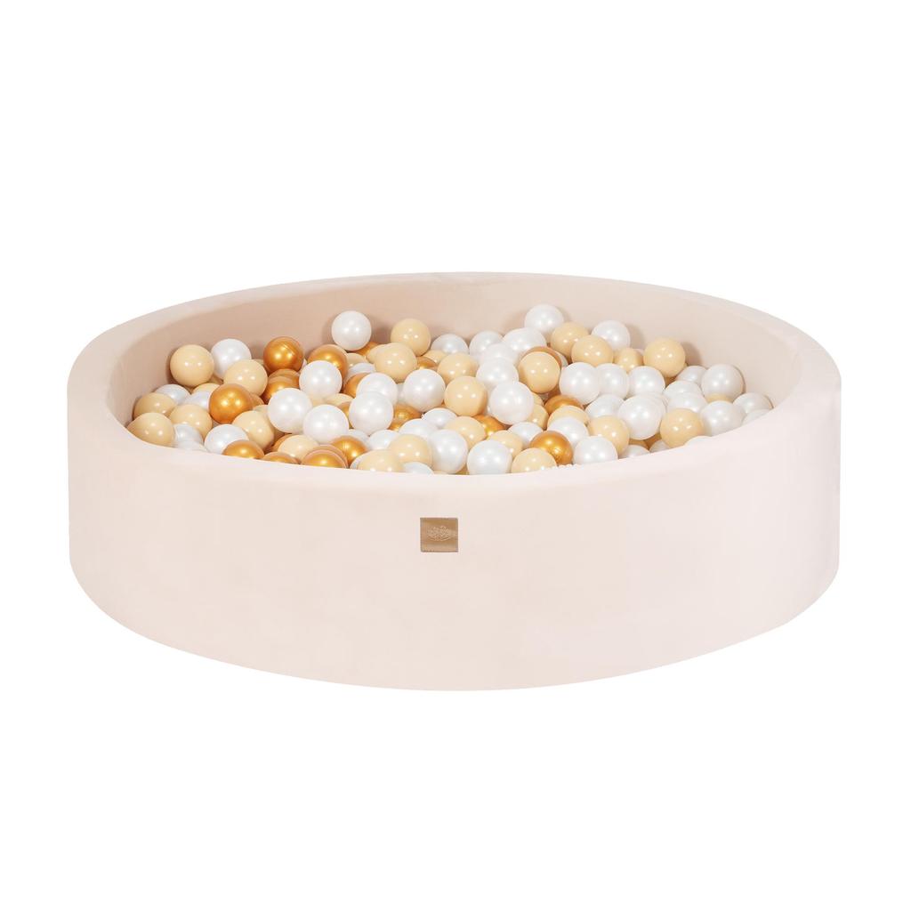 Пенопластовая яма для детского круглого детского бассейна с шариками, 300 шариков, 120x30 см, кремовый, бархатный