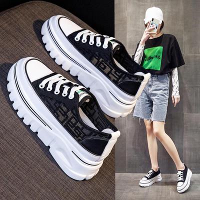 Белые туфли женские летние тонкие платформы стелька увеличивающая рост женские туфли с сетчатой поверхностью женские дышащие сетчатые мягкие повседневные туфли