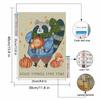 5D Full Round Drill Diamond Painting Kit Autumn Raccoon with Pumpkin Wall Art Decor