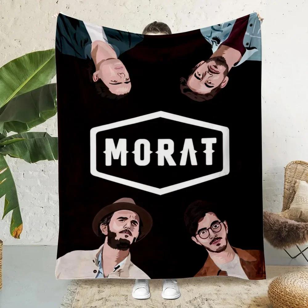 Плед с принтом музыкальной группы Morat Пледы для пикника Теплый плед Мягкий и удобный плед Для дома, путешествий, подарок на день рождения