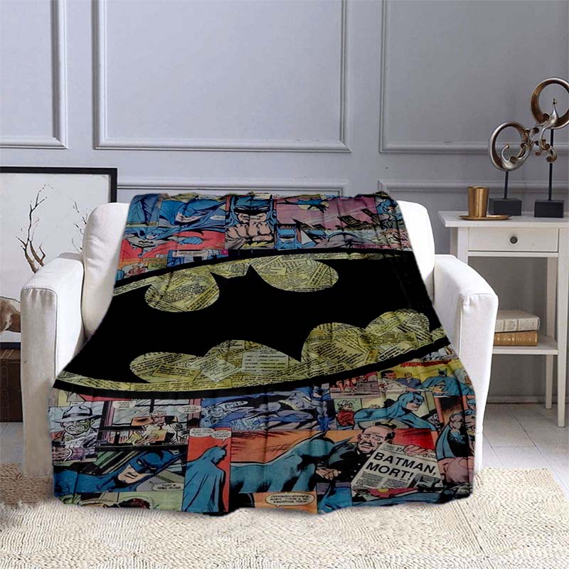Minimalist Batman Flannel Blanket, Lightweight and Breathable Polyester Blanket, Home Textile Decoration.