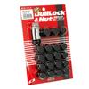 KYO-EI Bull Lock & Nut 19HEX M12×P1.5 Security Wheel Nut Set for 5-lug Vehicles (0651B-19 / Black)