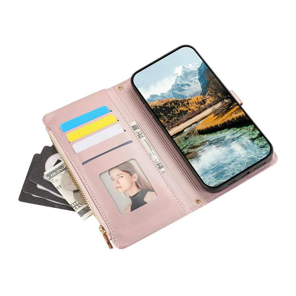 Phone Case For Honor X60 Pro 5G/X9c 5G/Magic7 Lite 5G Multi Card Slots Zipper Rhombus Leather Cover with Wrist Strap