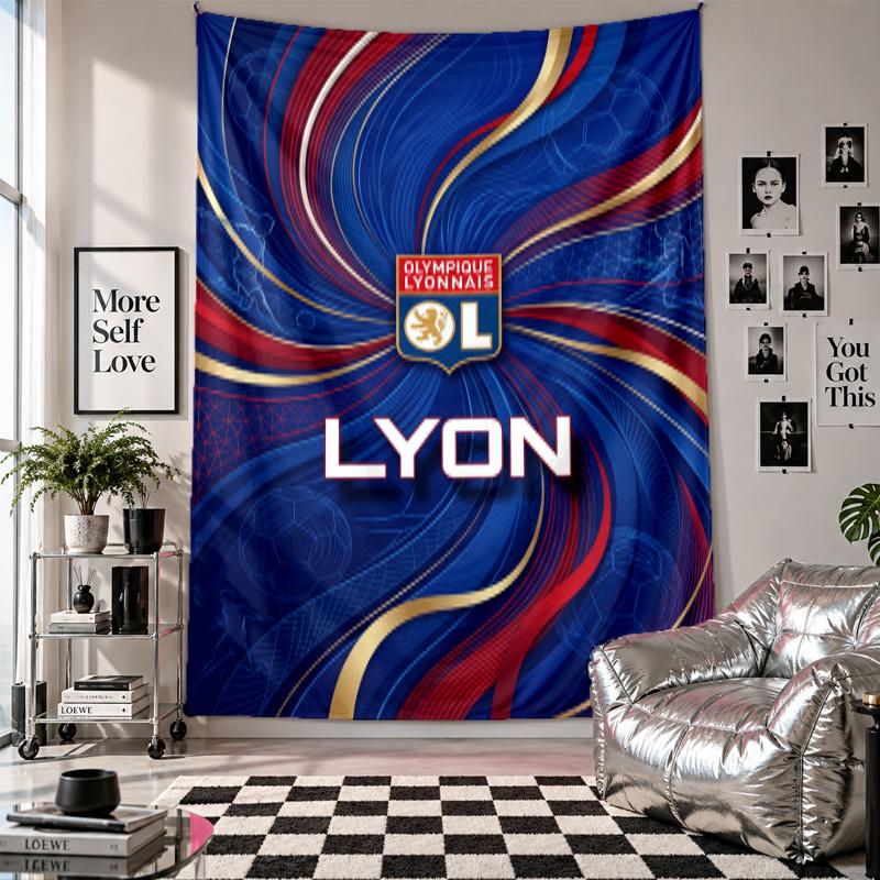 Lyon FC Wall Tapestry Home Decor Wall Hanging Cloth for Bedroom Living Room Background
