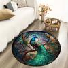 1 шт. великолепный круглый коврик с узором павлина, нескользящий моющийся ковер для дома, нелиняющий коврик для спальни, гостиной, офиса, детской комнаты