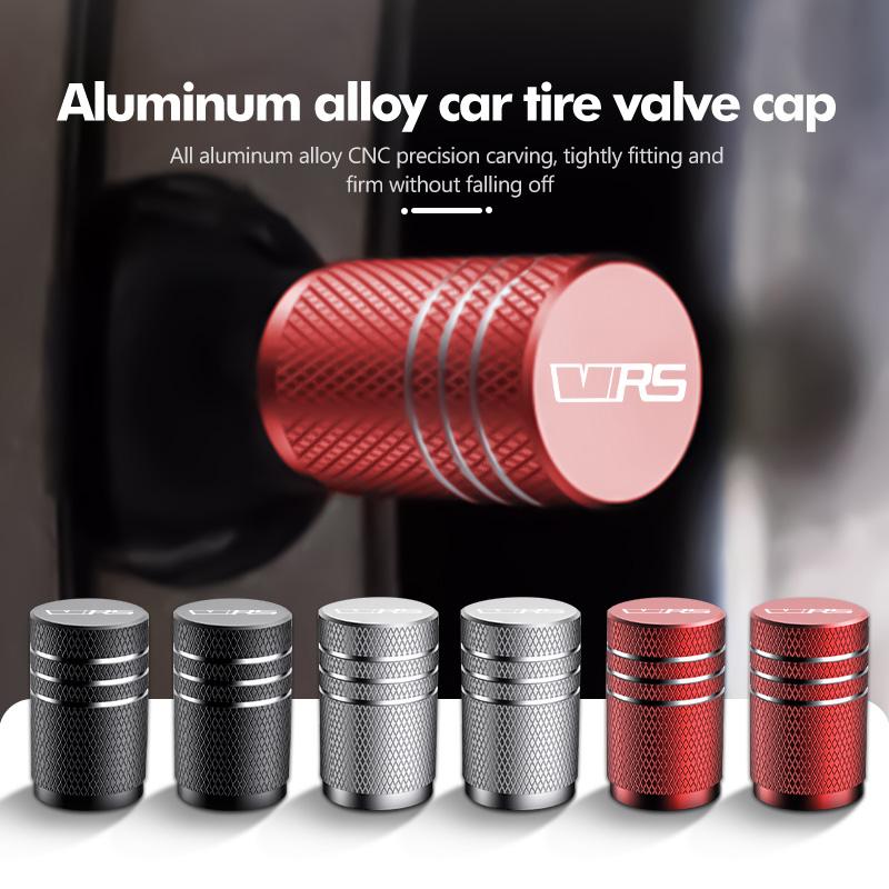4pcs Car Tire Valve Stem Cover Aluminum Wheel Air Valve Cap For Skoda Superb Derivative Karoq Kamiq MK3 Fabia Rapid Favorit