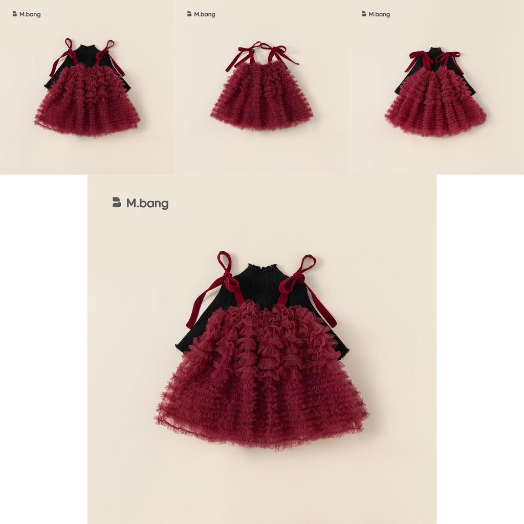 Princess Girl Christmas Dress Set With Tulle And Tie For Holiday Celebration
