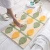 Коврик для ванной Honlaker с зелеными листьями, флокированный, нескользящий, впитывающий, из микрофибры, коврик для ванной комнаты, коврик для входной двери дома, супермягкий ковер для ванной