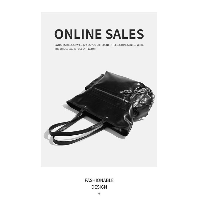 Niche design Zaobao high-quality simple shoulder bag large capacity student class commuting tote bag