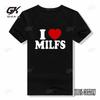 Я Люблю MILFs Сердце Футболки Смешные Хлопок Уличная Одежда Короткий Рукав Подарки на День Рождения Унисекс Футболка Мужчины Женщины Топы Круглый Вырез Футболки