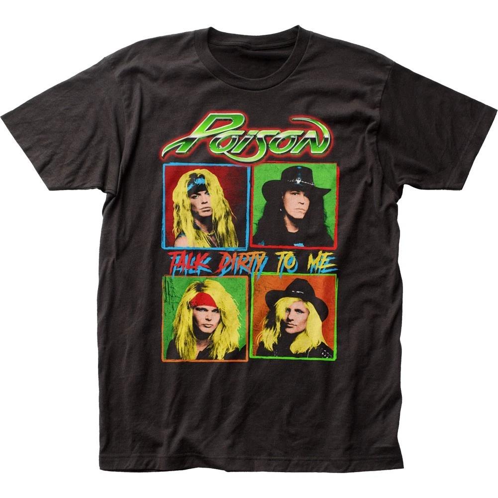 Poison Talk Dirty To Me Mens T T-Shirt Music Classic Rock Band Tee New Black