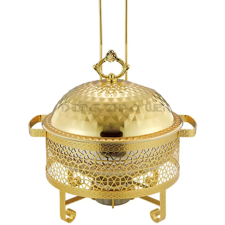 Золотой самовар с крышкой и подставкой "Четырехлистник" - объемы 4 л и 8 л