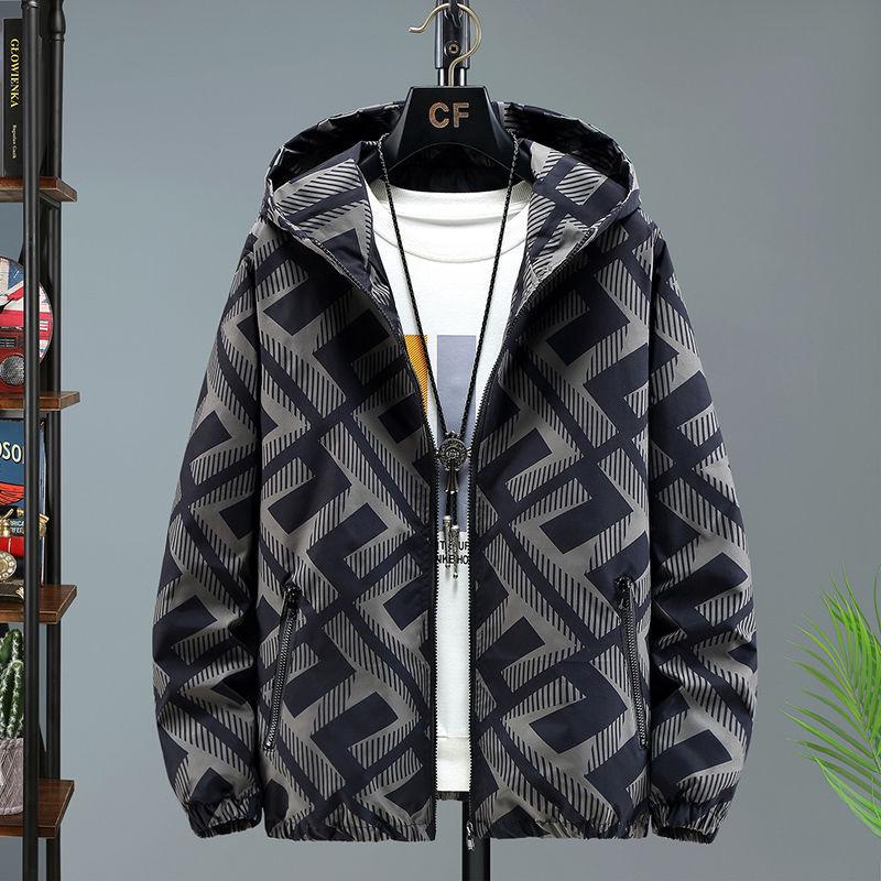 Европейская модная мужская клетчатая жаккардовая куртка с воротником-стойкой - Весенне-осенний повседневный топ в корейском стиле