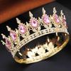 Princess Girls Tiaras and Crowns for Wedding Party Round Rhinestone Diadem Bridal Cake Topper Crown Jewelry Birthday Gifts
