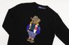 POLO RALPH LAUREN Polo Bear Wool Crew Neck Sweater with Cowboy Size Black Men's Hat, M, (Product Code 01020108)