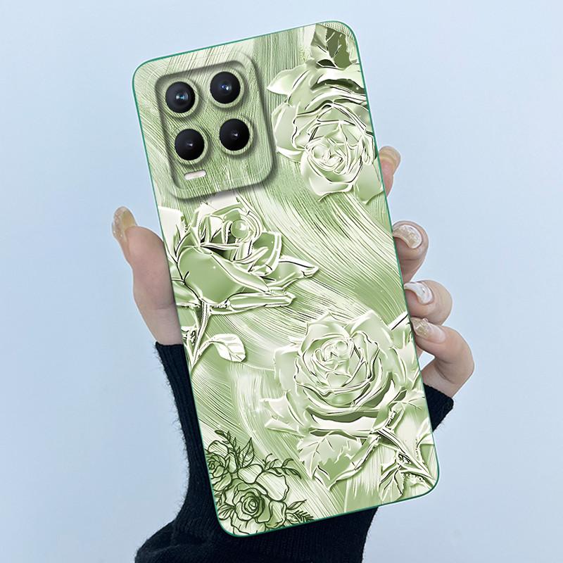 For Realme 8 Pro / Realme 8 4G 5G Phone Case Simplicity Flower Liquid Silicone Cover Realme8 8Pro RMX3085 RMX3081 RMX3241 Fundas