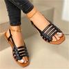 Fashion Women Sandals 2025 Woman Summer Hollow Out Roman Shoes Women's Gladiator Open Toe Beach Flats Ladies Footwear Plus Size 35-43