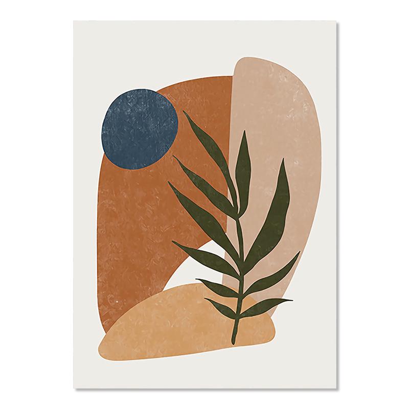 Бохо Монстера Пальмовый Лист Настенные Панно Линии Геометрии Художественный Плакат Солнце Луна Настенные Плакаты Абстрактное Искусство Живопись Cuadros Decorativos