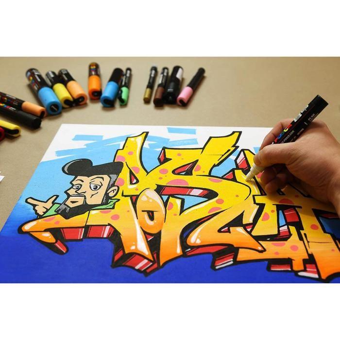 Marqueur à pigment - POSCA - PC-1MR - Lot de 6 - Pointe calibrée extra fine - Vert d'eau