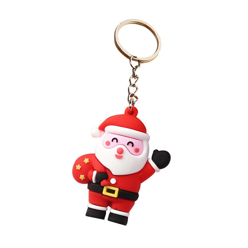 1pc Cute Keychain Snowmen Keyring Silicone Gifts for Women Backpack Accessories Christmas Pendant