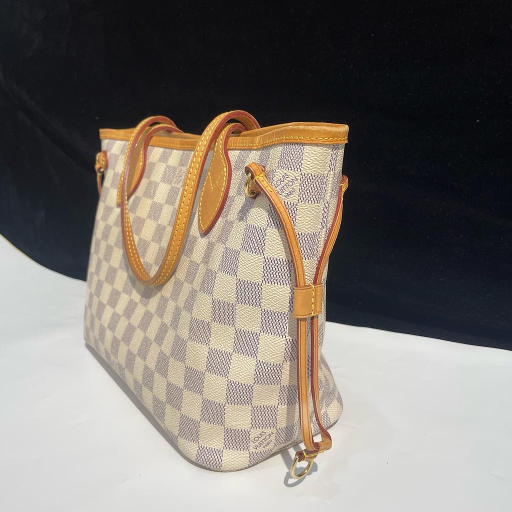 [Pre-Owned] Neverfull PM Checkerboard Coated Canvas Leather Tote Bag - Very Good #1P64B72