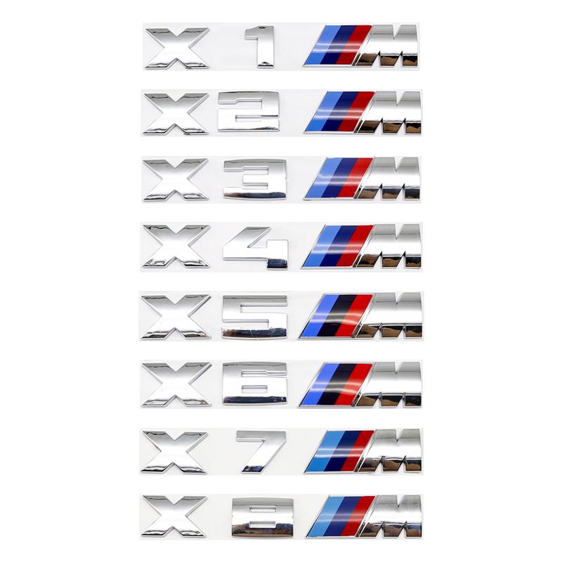 SQLI6 ABS Car Trunk Badge Emblem M Series Numbers For BMW X3M X2M X5M M6 X4M F48 G01 E84 E83 F39 F10 F30 G11 Auto Tuning Accessories
