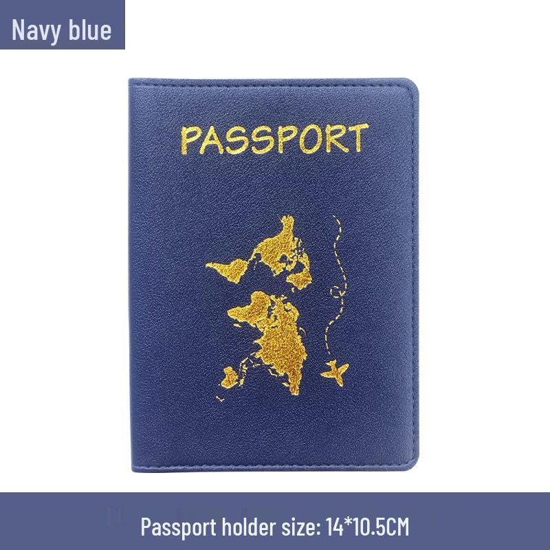 Customizable PU Leather Passport Cover with Hot Stamped Logo, Map, Luggage Tag, & Passport Holder Set