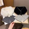 New Korean Style Winter Scarf Versatile for Women  Warm and Thickened  Simple Cross Scarf  Knitted  Cute Neck Protector Fur Collar