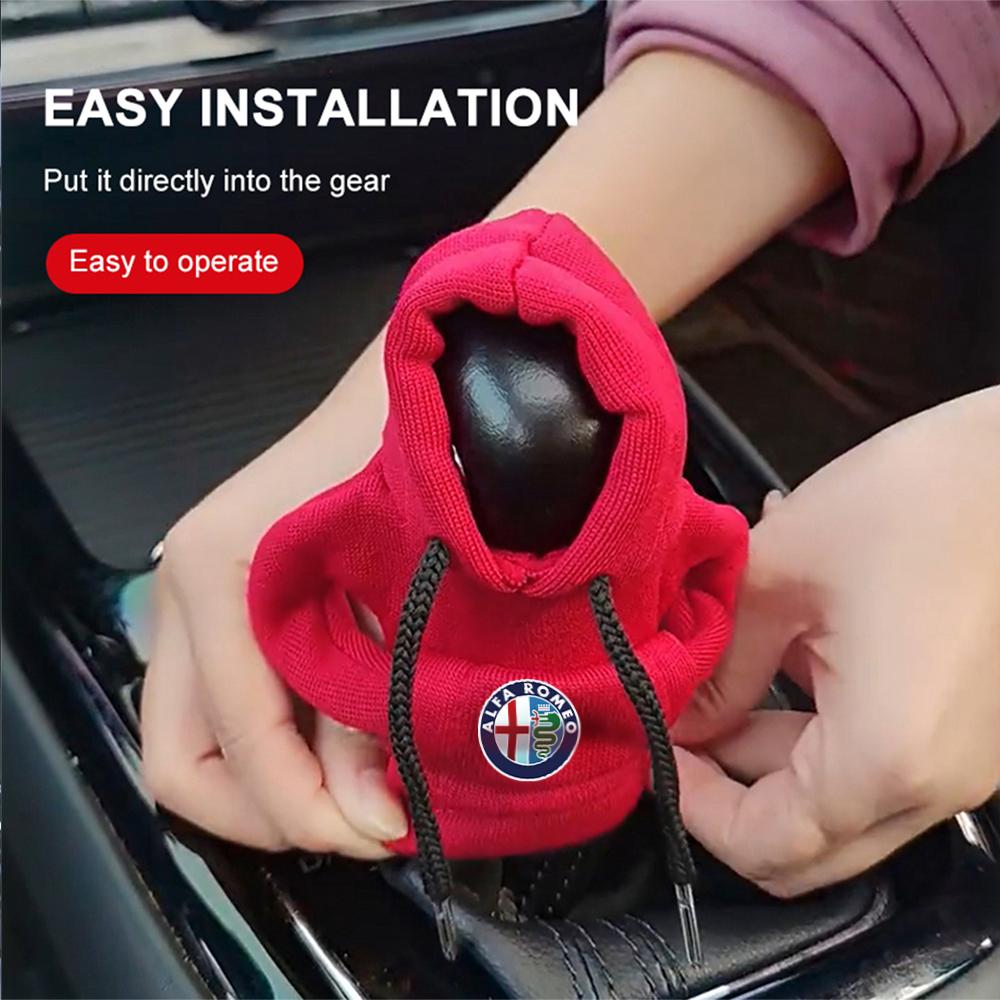Car Stickers For Alfa Romeo For Alfa Romeo Giulietta Hoodie Handle Creative Car gear lever hoodie Shift Lever Cover Funny Auto I