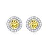 Серьги-гвоздики из стерлингового серебра 925 пробы 0,5 карата круглой огранки Vvs1 с настоящими желтыми бриллиантами из муассанита для свадьбы и помолвки, ювелирные украшения