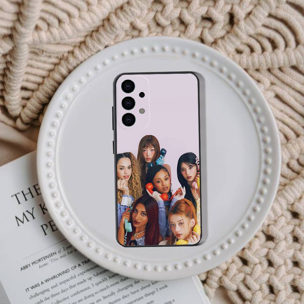 Чехол для телефона Samsung Galaxy A73,31,32,72,41,53,52,71,22,5G,Note,J7,8,9 K-KATSEYES Музыкальная группа Мягкий Черный Чехол
