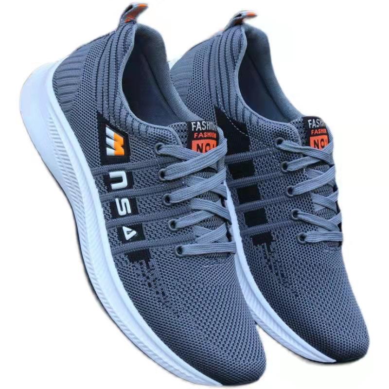 Мужская обувь осенняя дышащая спортивная обувь мужская трендовая обувь из сетки fly-knit дезодорирующая обувь для бега повседневная обувь противоскользящая обувь