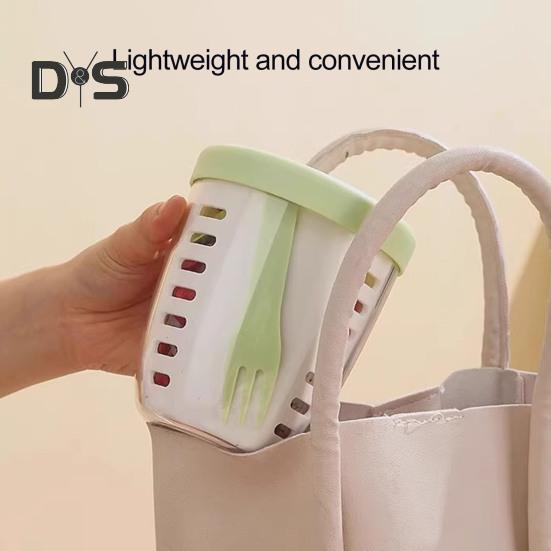 Портативный салатник с вилкой, контейнер для хранения фруктов для холодильника, не содержащий бисфенол А, герметичный, дорожный стаканчик, сохраняющий свежесть, контейнер для салата