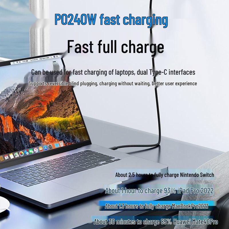 Кабель Thunderbolt 5 Type-C: 80 Гбит/с, поддержка дисплея 16K, зарядка 240 Вт, совместимость с Thunderbolt 4.