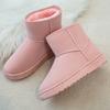 Зимние сапоги на меху женские сапоги из утолщенного хлопка теплые меховые туфли студенческие женские зимние короткие сапоги водонепроницаемые розовые желтые