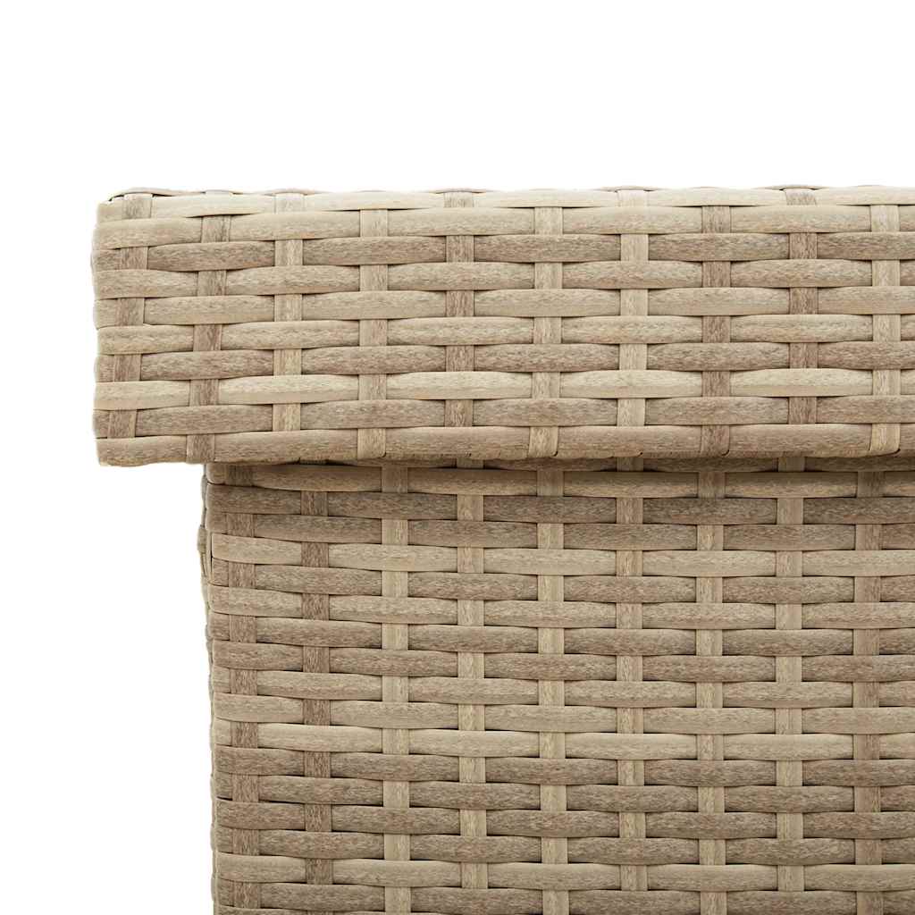 Garden Storage Box with Wheels Beige 160 x 55 x 75 cm Poly Rattan