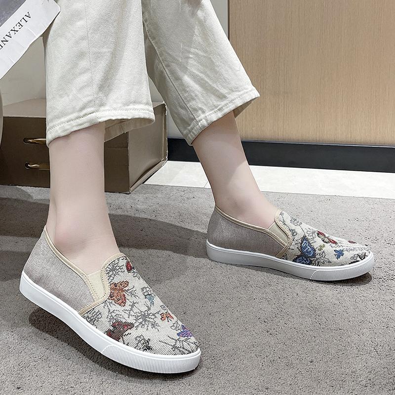 Fashion Ladies Shoes 2024 New Slip On Women's Flats Autumn Loafers Round Toe Mixed Colors Solft Sole Casual Comfortable Walking Shoes
