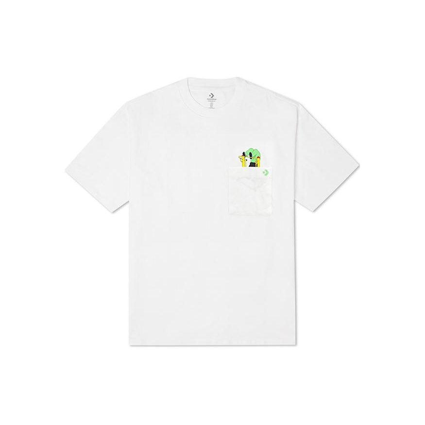 Converse Drop Shoulder Sleeve T-Shirt Men's White 10023150-A01