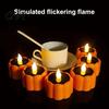 Safe Simulated Flame Night Lamps Solar Pumpkin Garden Light, Flickering LED Candle Lantern, Waterproof Durable Plastic Path Lights Outdoor Lawn